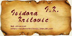 Isidora Krilović vizit kartica